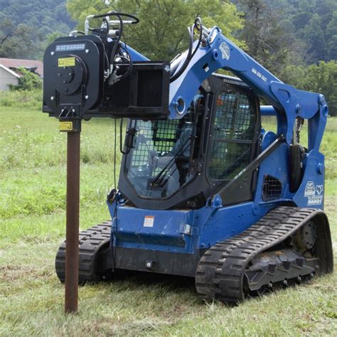 skid steer post driver blue diamond attachments old|Skid Steer Post Drivers .